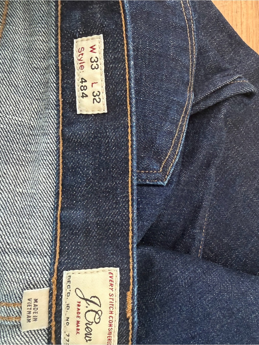 J Crew Men’s 484 Stretch Slim Fit Jeans 33x32 - Picture 3 of 3